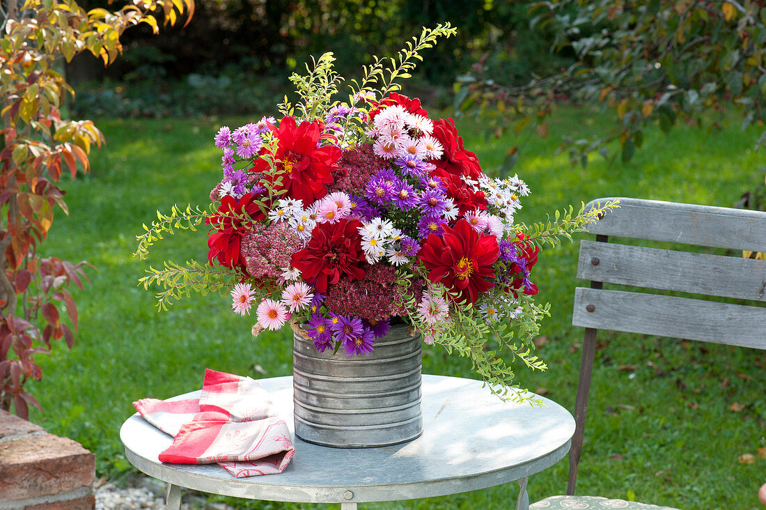 Autumnal bouquet of Dahlia (Dahlia), Aster (autumn)