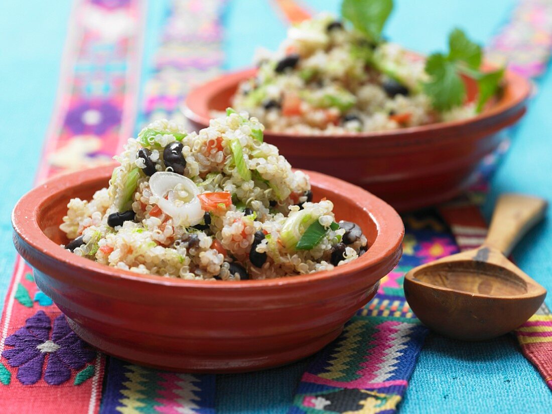 Mexican quinoa with tomato and black beans