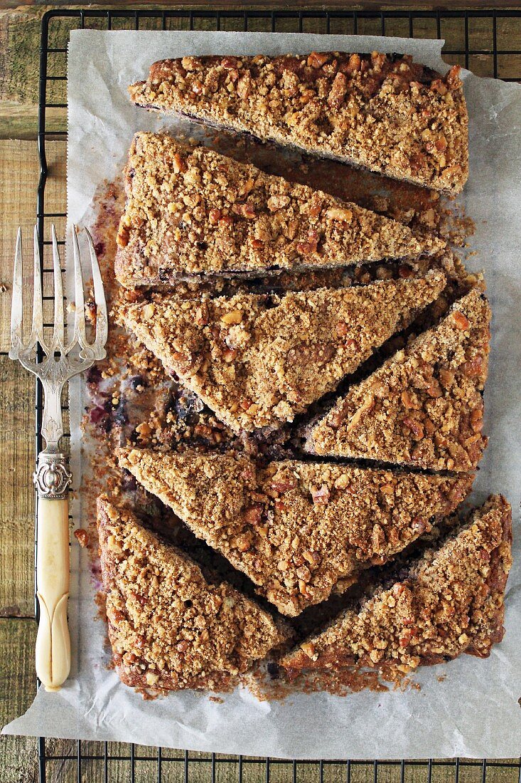 Vollwertkuchen mit Heidelbeeren