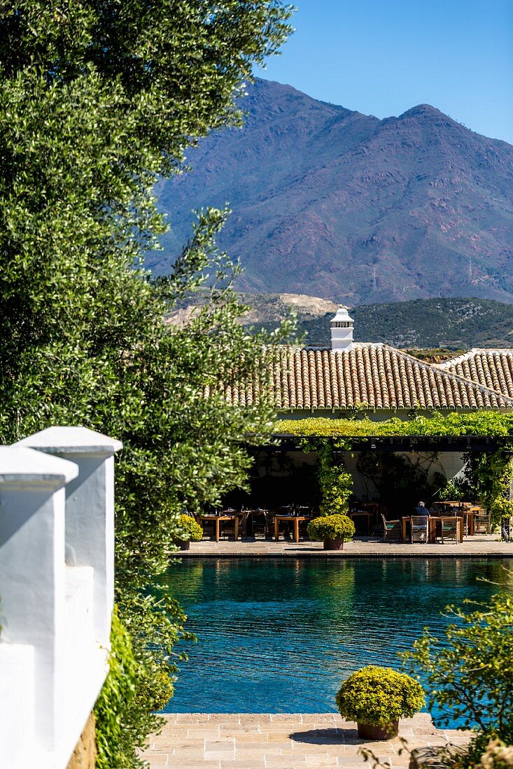 Pool of the Finca Cortesin hotel in Málaga, Andalusia (Spain)