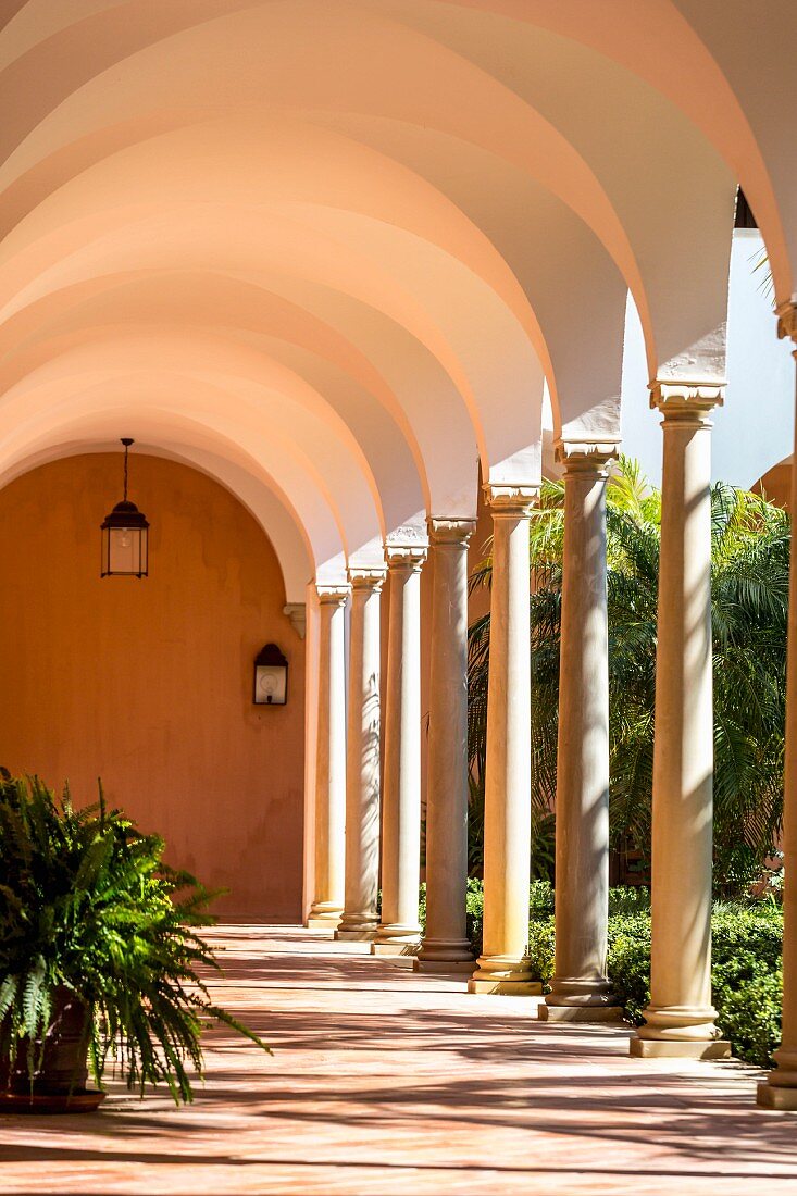 Inner courtyard of the Finca Cortesin hotel in Málaga, Andalusia (Spain)