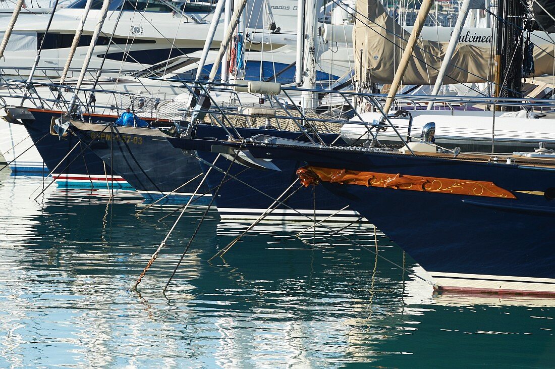 Boats in the harbour of Palma in Mallorca, Spain