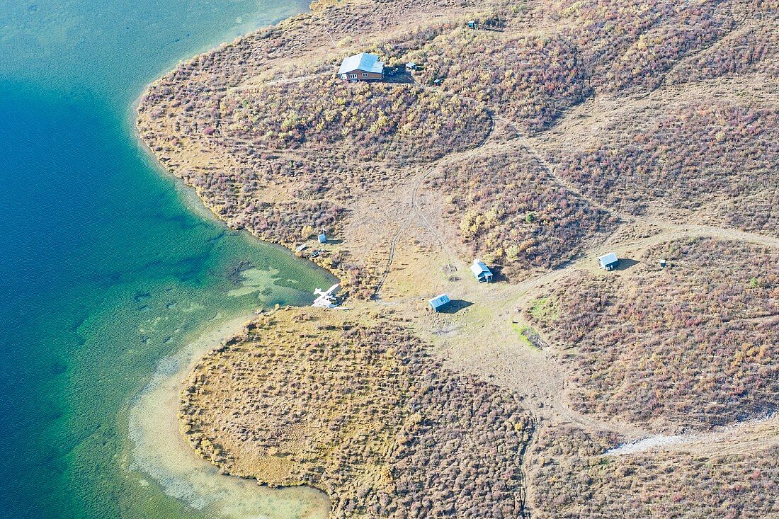 Hunter camps next to the Hart River, Yukon, Canada