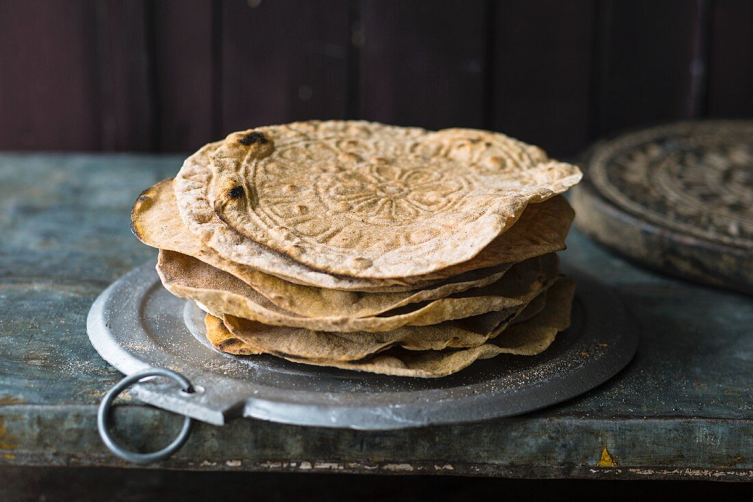 Indian chapatis (unleavened flatbread)
