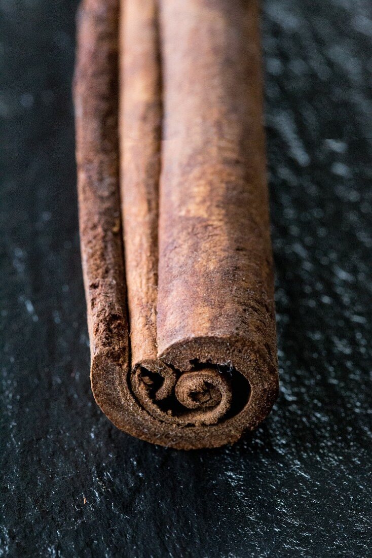 A cinnamon stick (close-up view)