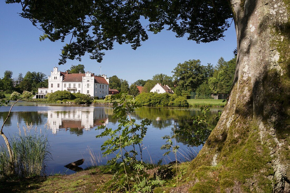 The lake in front of Wanås Castle in southern Sweden