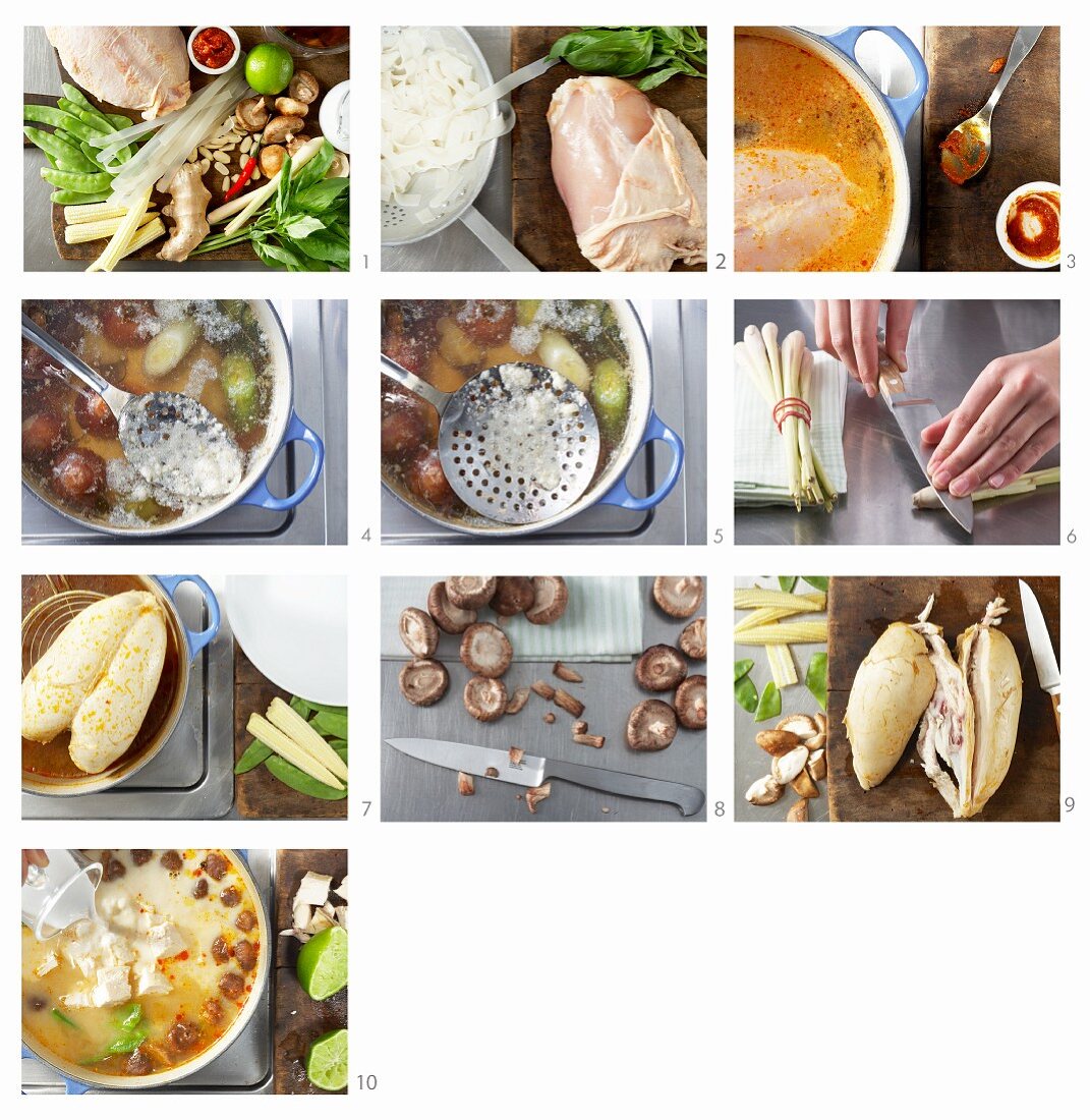 How to make Thai chicken soup with curry
