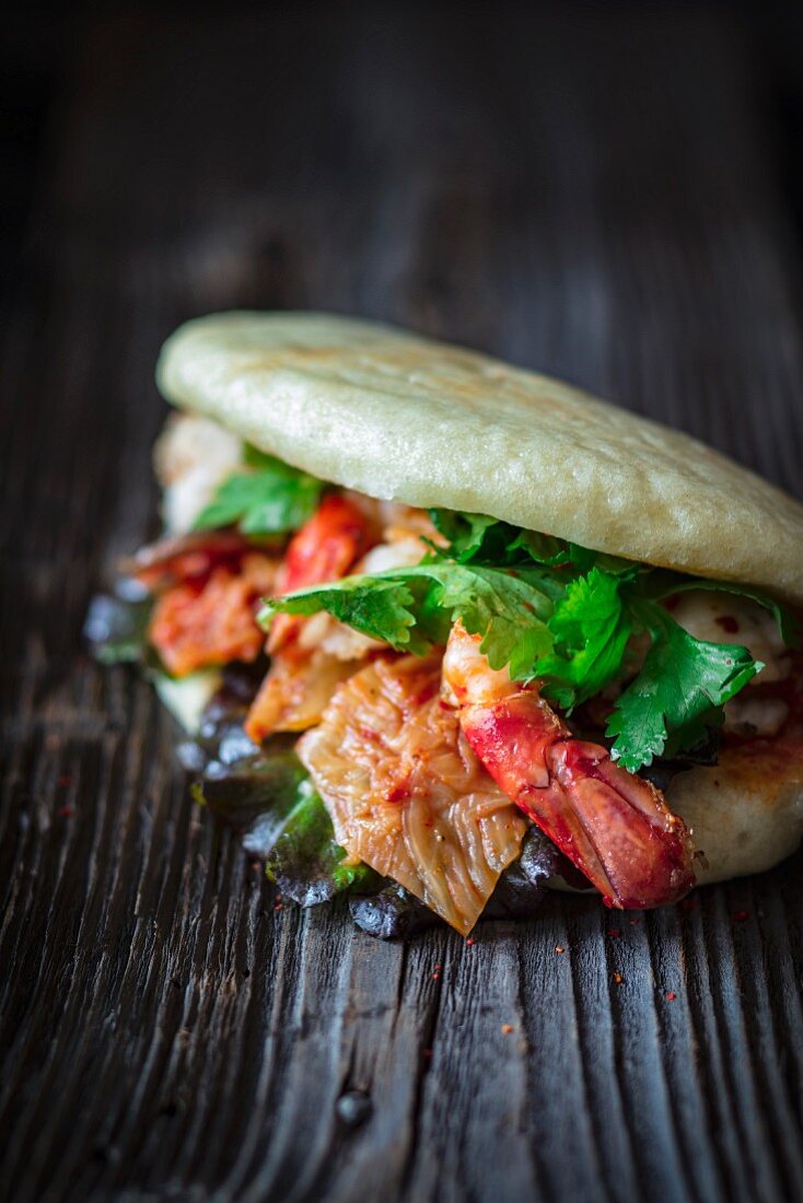 Bao burger with shrimp