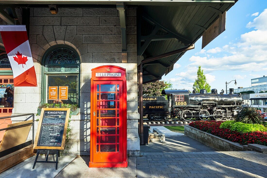 Historische Eisenbahn, Dampflok in Kingston, Kanada