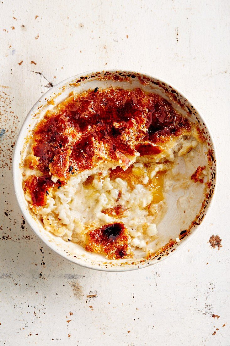 Rice pudding with orange jam (soul food)