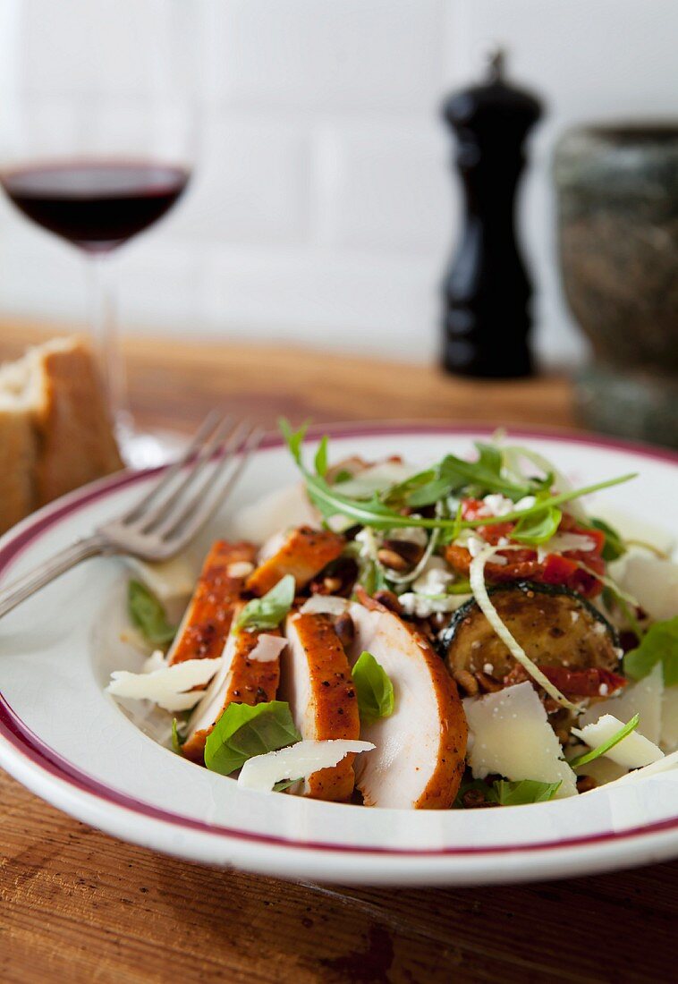 Italian chicken salad with parmesan