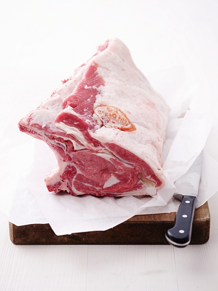 Raw saddle of veal