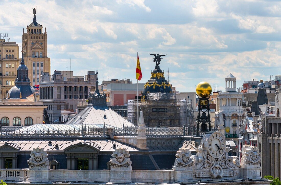 Exterior view of the CentroCentro cultural centre inside the Cibeles Palace in Madrid, Spain