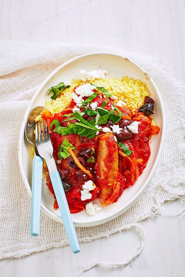 Mediterranean Baked Sausages