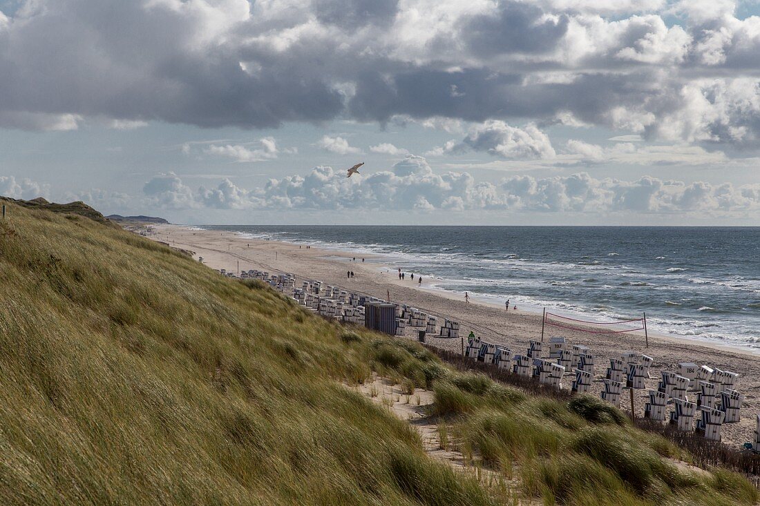 Cloudy skies on the island of Sylt in Germany