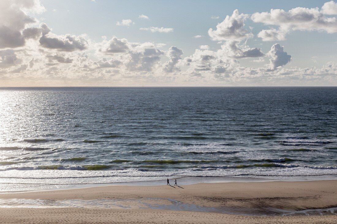 Cloudy skies and beach views on the island of Sylt in Germany