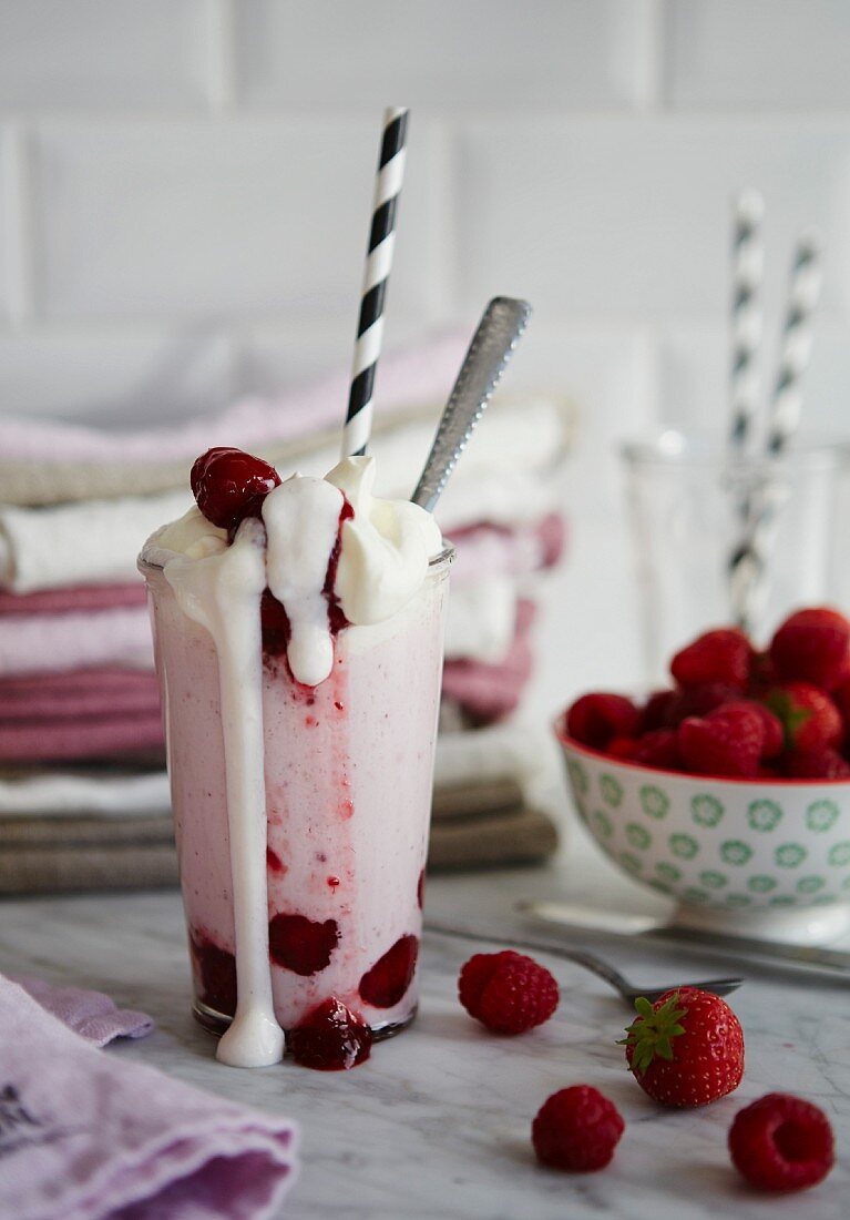 Milkshake strawberry rasberry