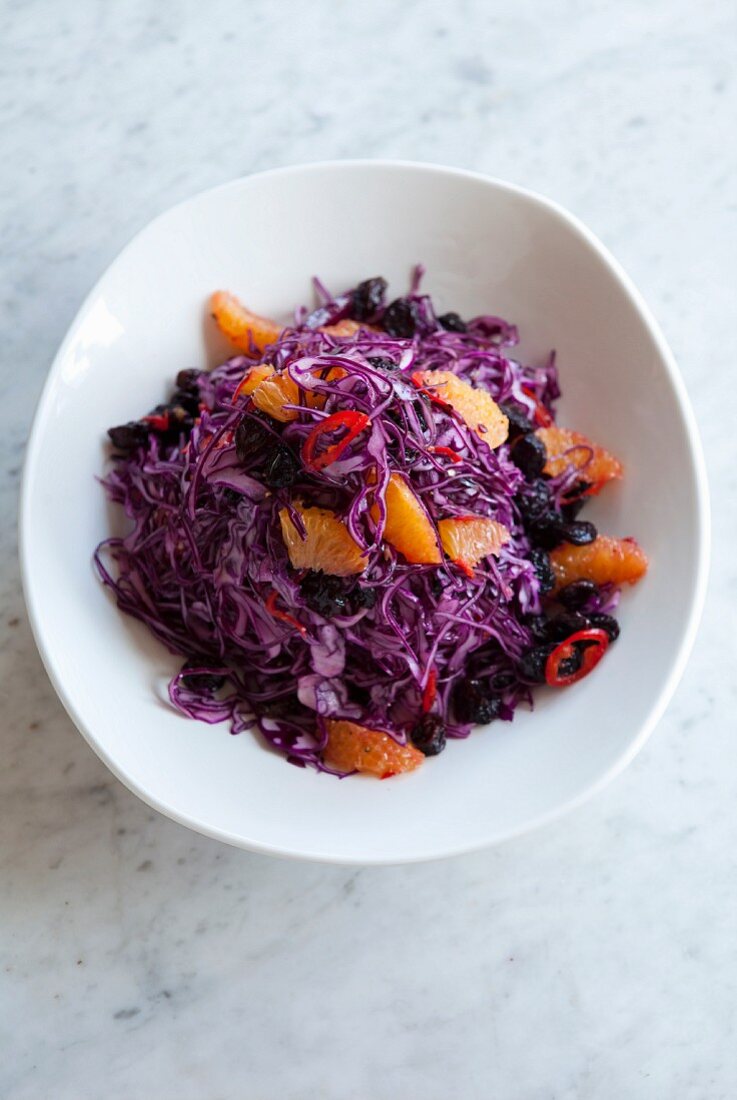 Rotkohlsalat mit Orangen