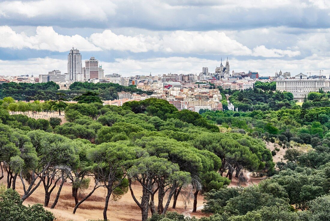 The view from the Teleférico de Madrid cable car in Madrid, Spain