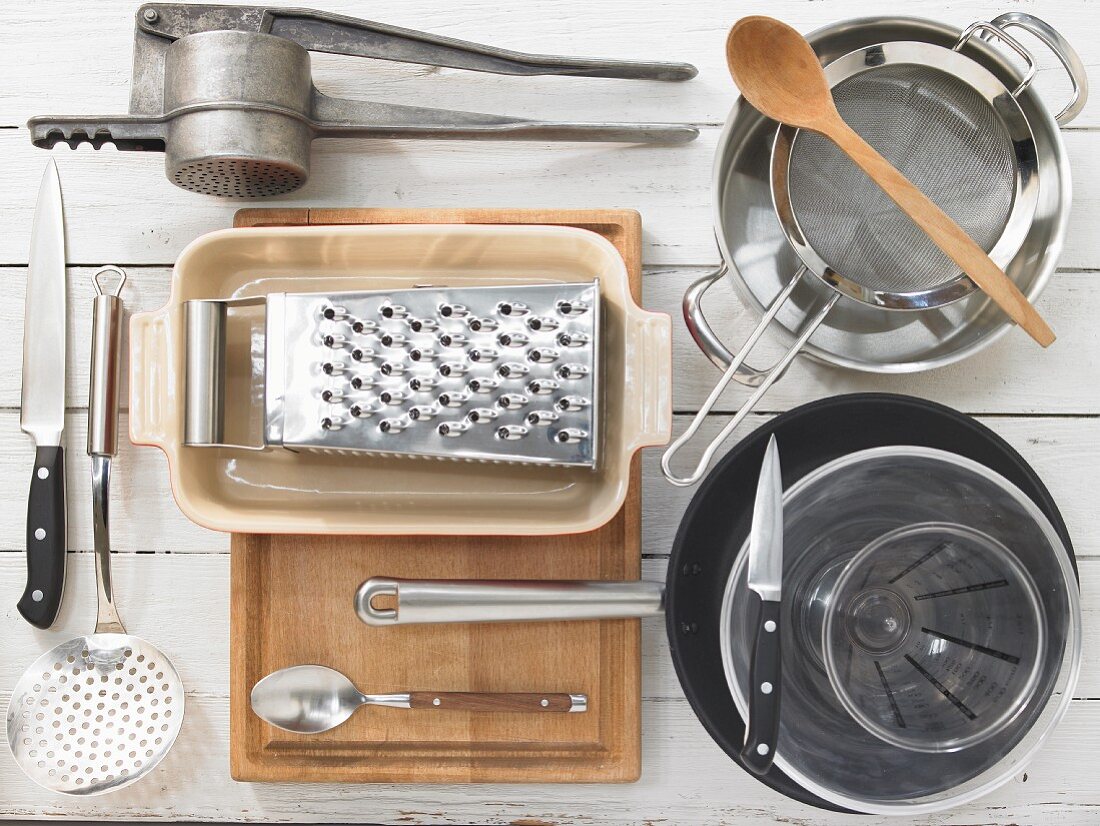 Kitchen utensils for making cheese spaetzle noodles