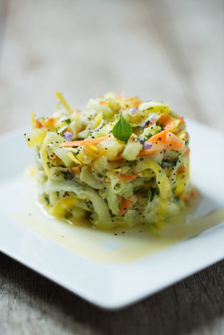 Chayote salad with yellow beetroot