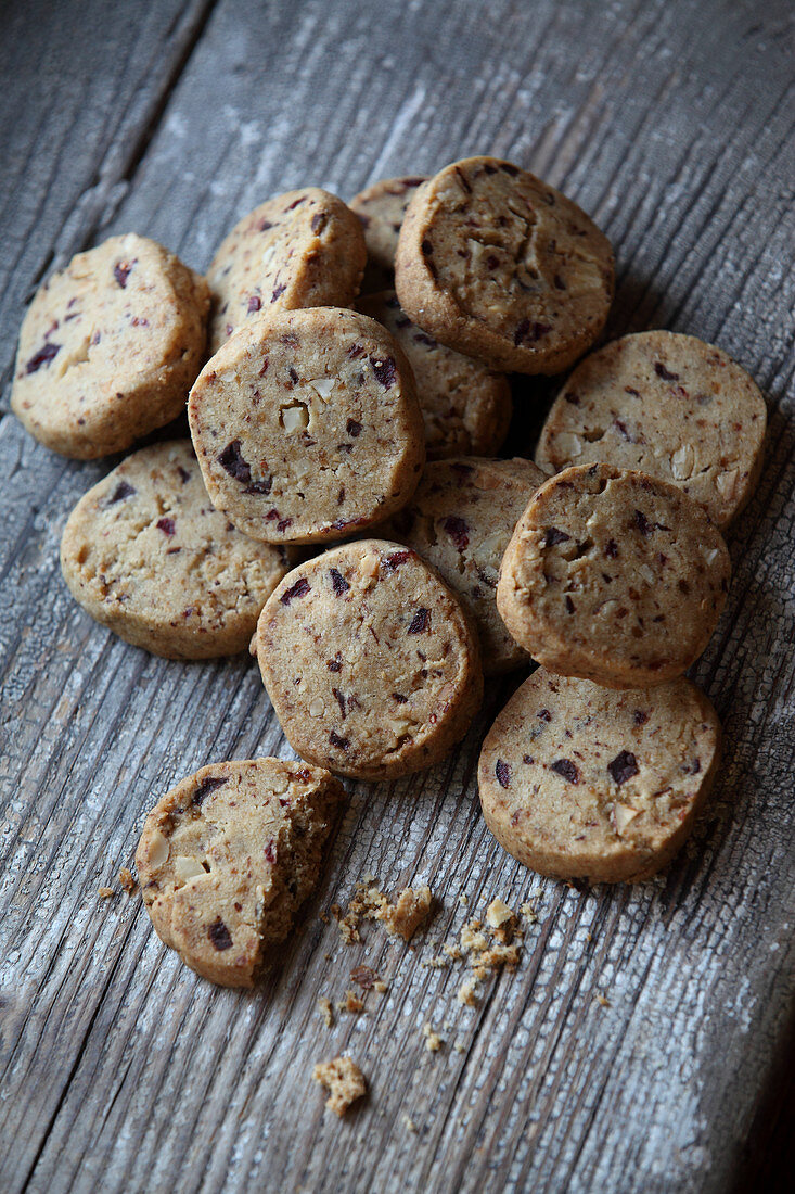 Hazelnut and cherry biscuits