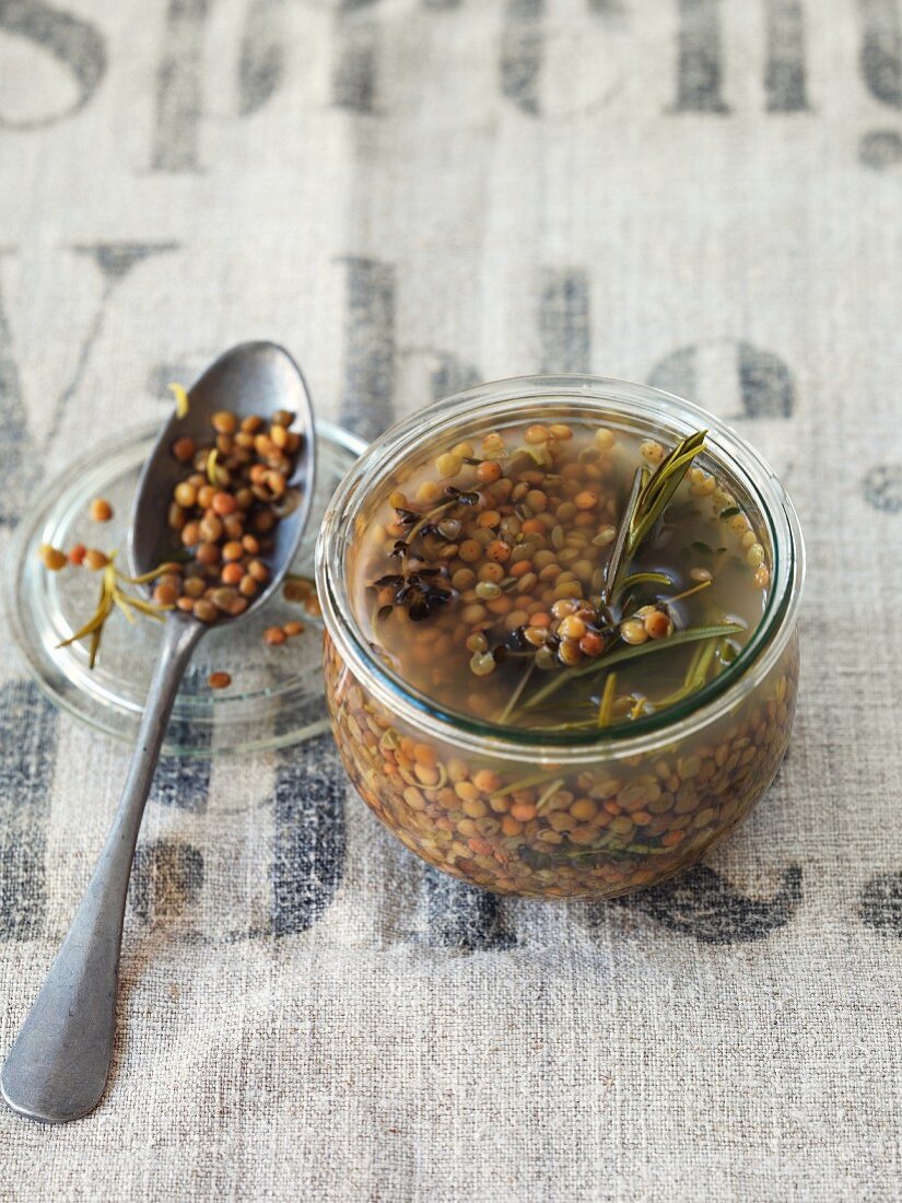 Sweet and sour preserved lentils