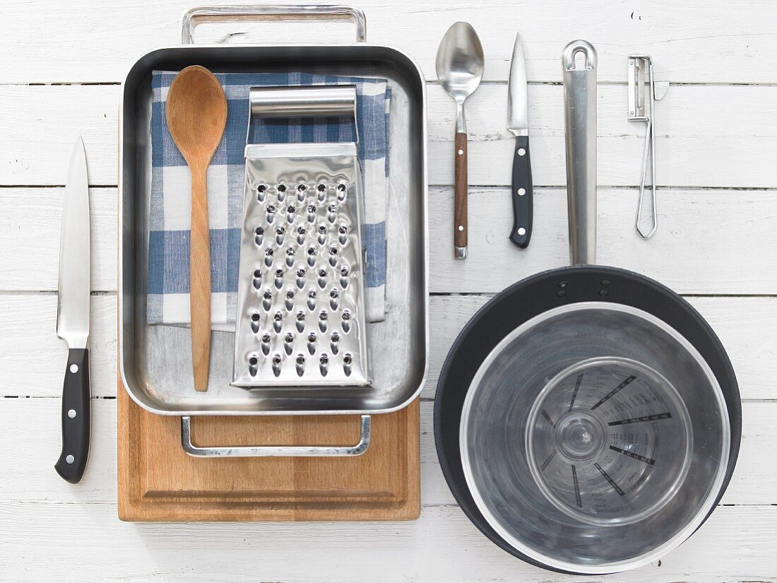 Kitchen utensils for making potato pancakes