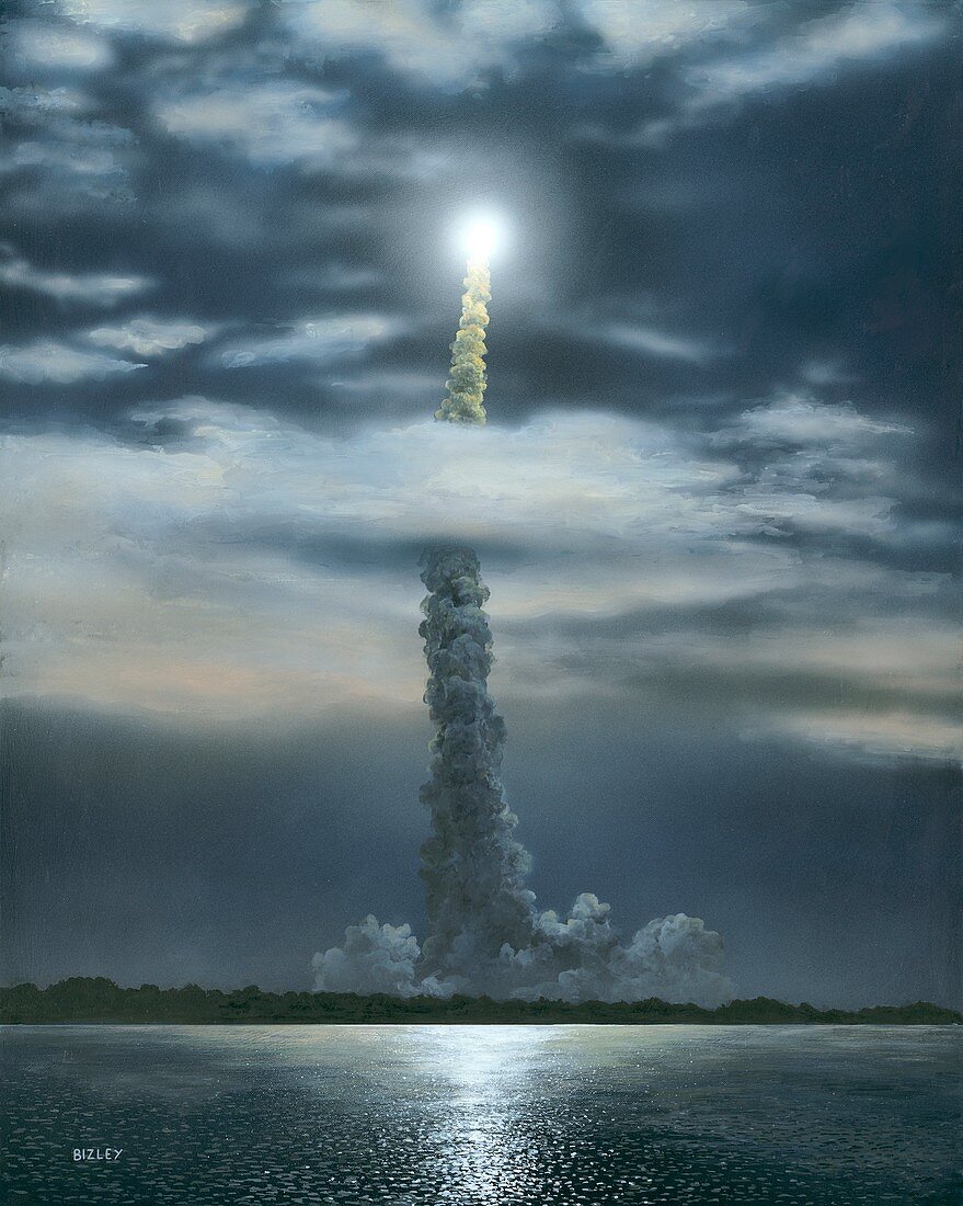 Launch of the Space Shuttle, illustration