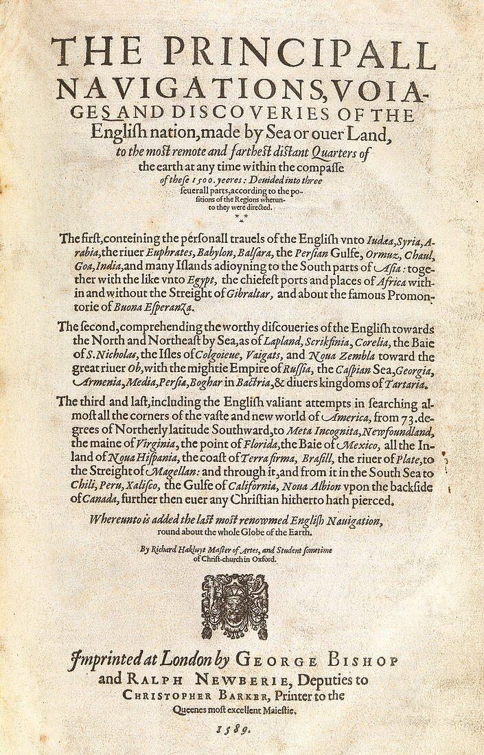 Hakluyt's 'Principal Navigations' (1589)