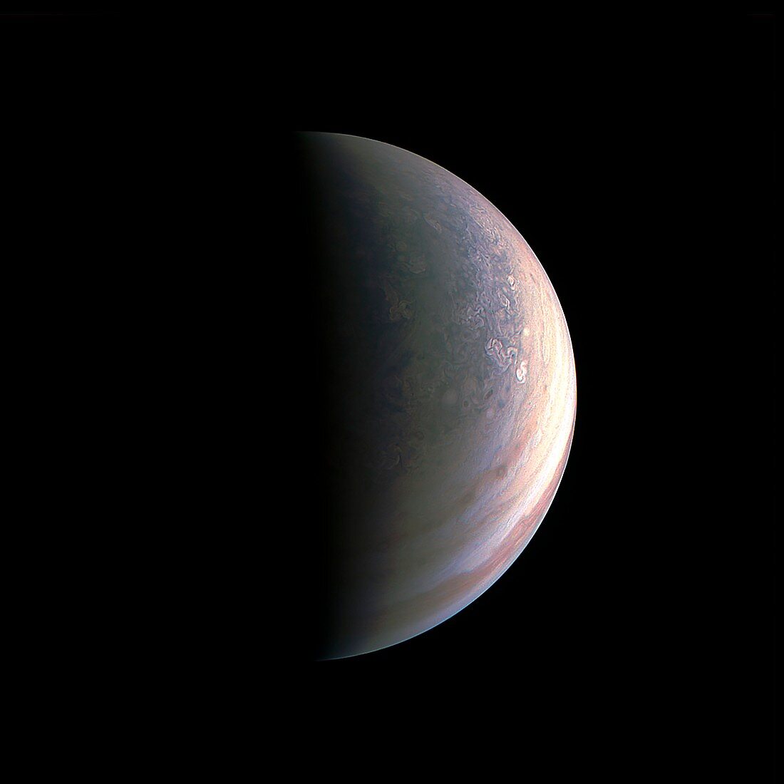 Jupiter's north polar region, Juno image