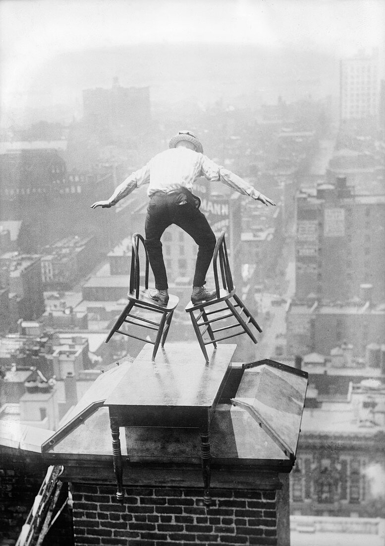 Daredevil stunt, early 20th century