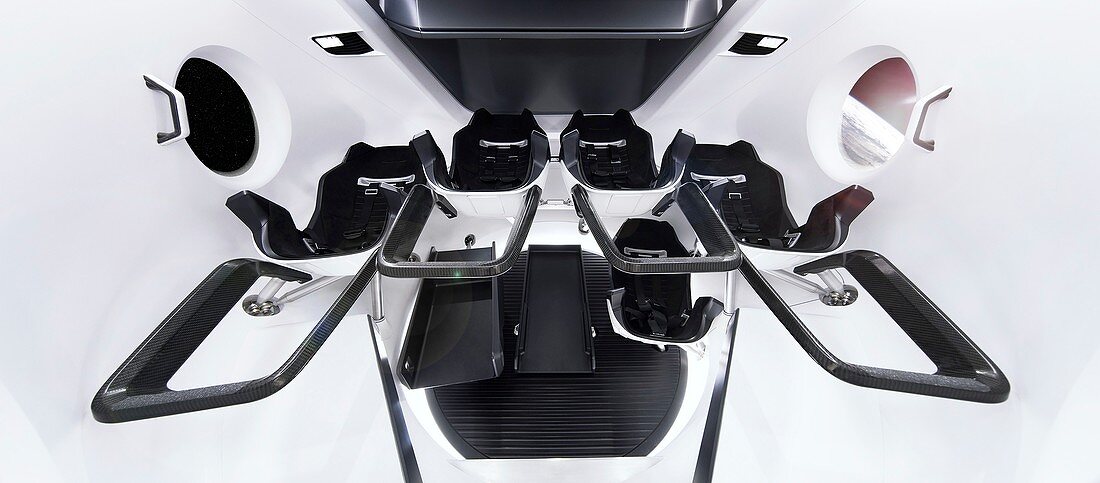 SpaceX's Crew Dragon interior, illustration