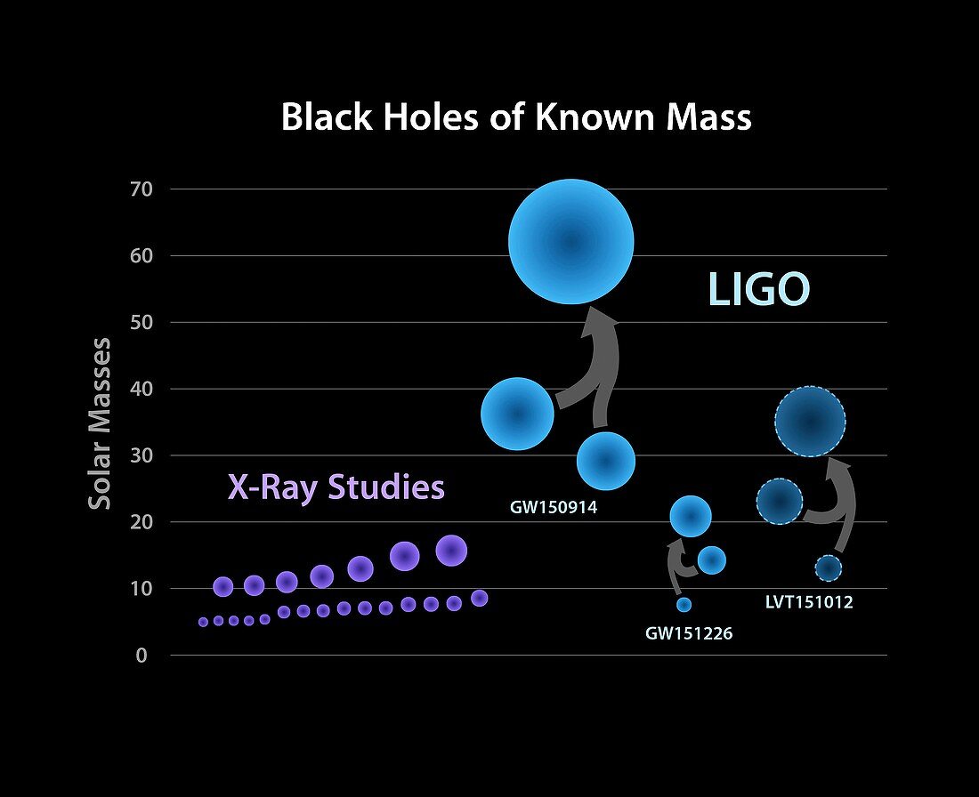 Observed black holes, illustration