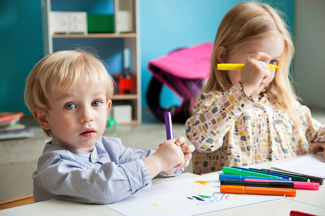 Boy drawing