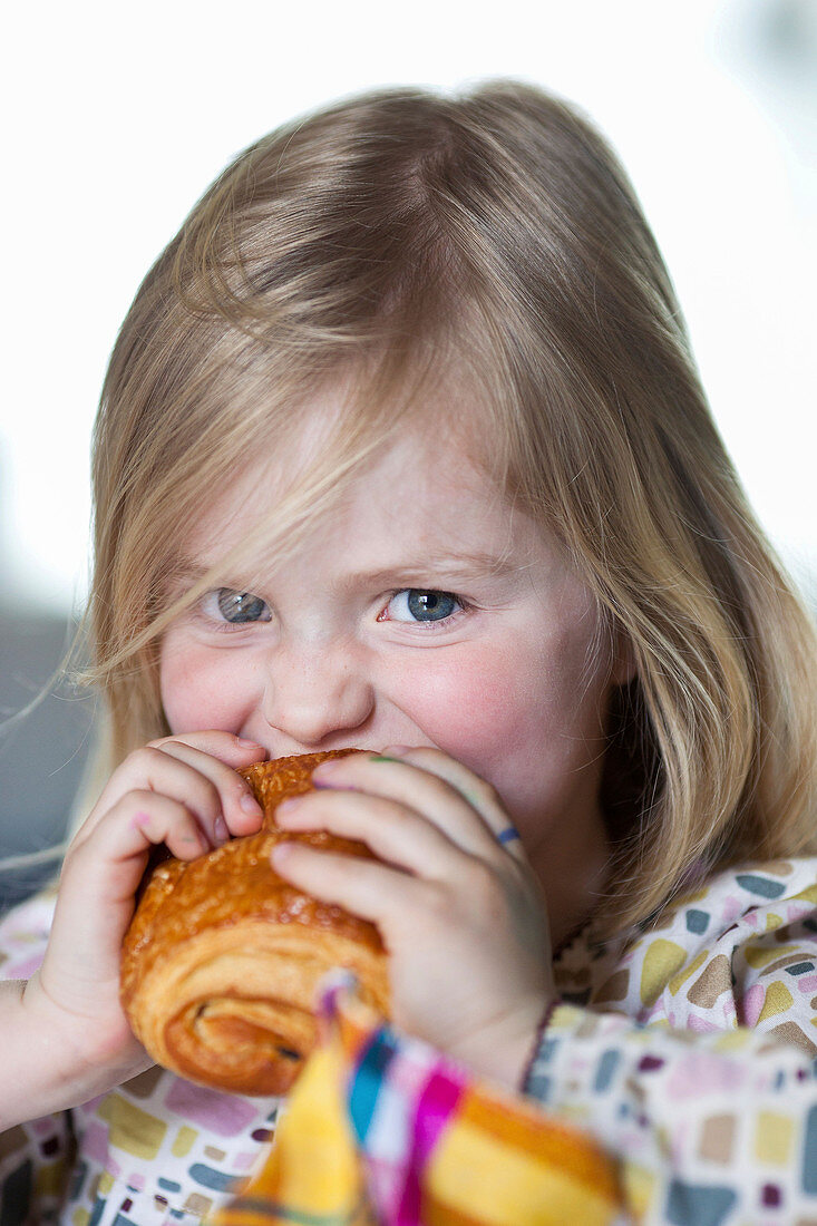 Girl eating a cake