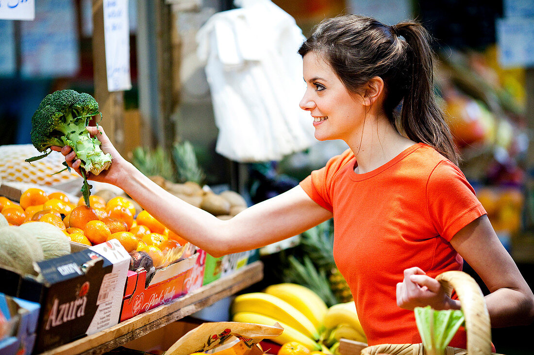 Woman buying food