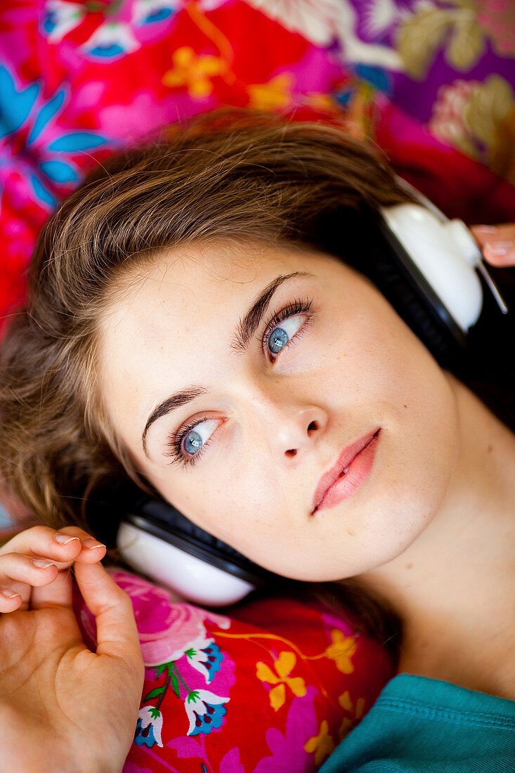 Woman listening to music