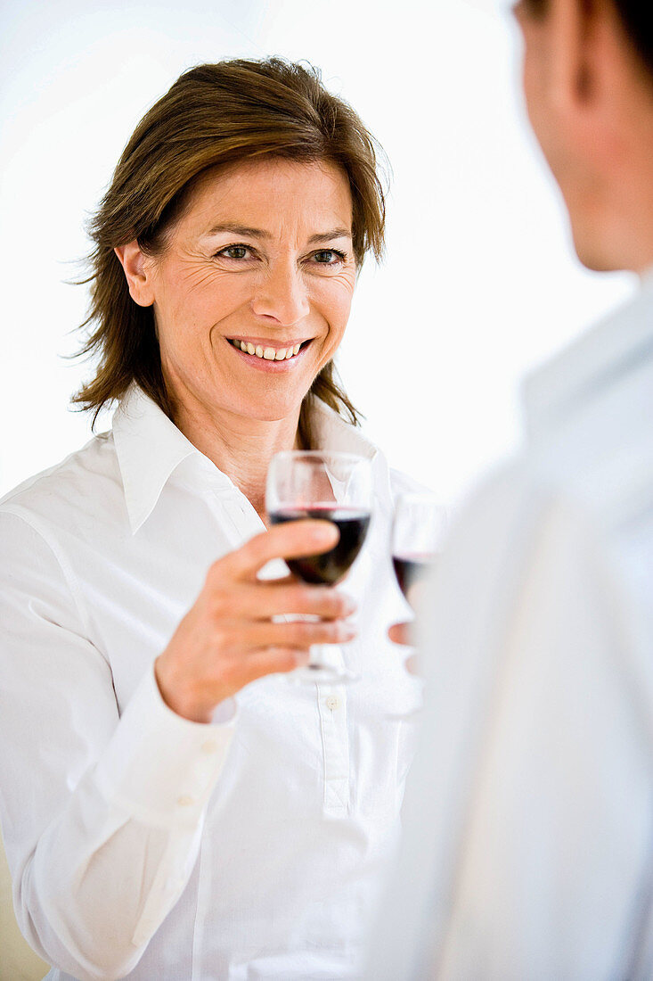 Woman drinking wine