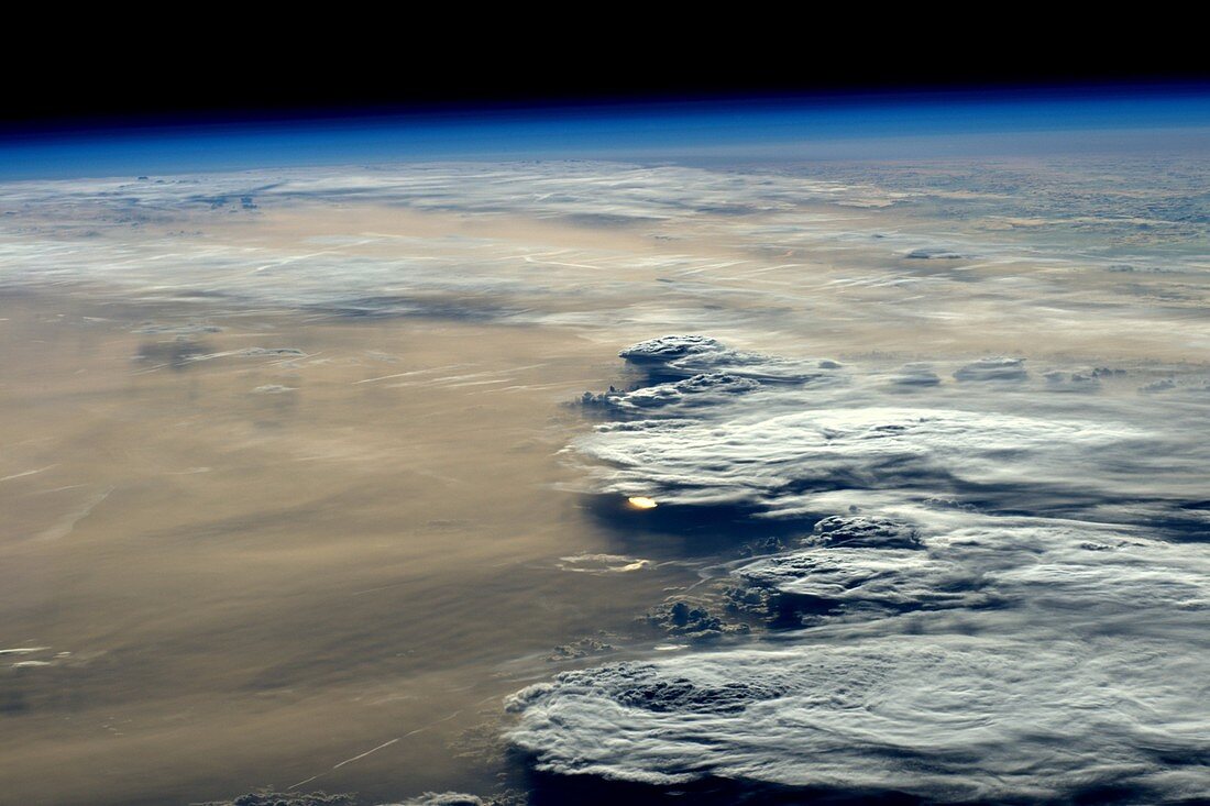 Clouds over Russia, ISS image
