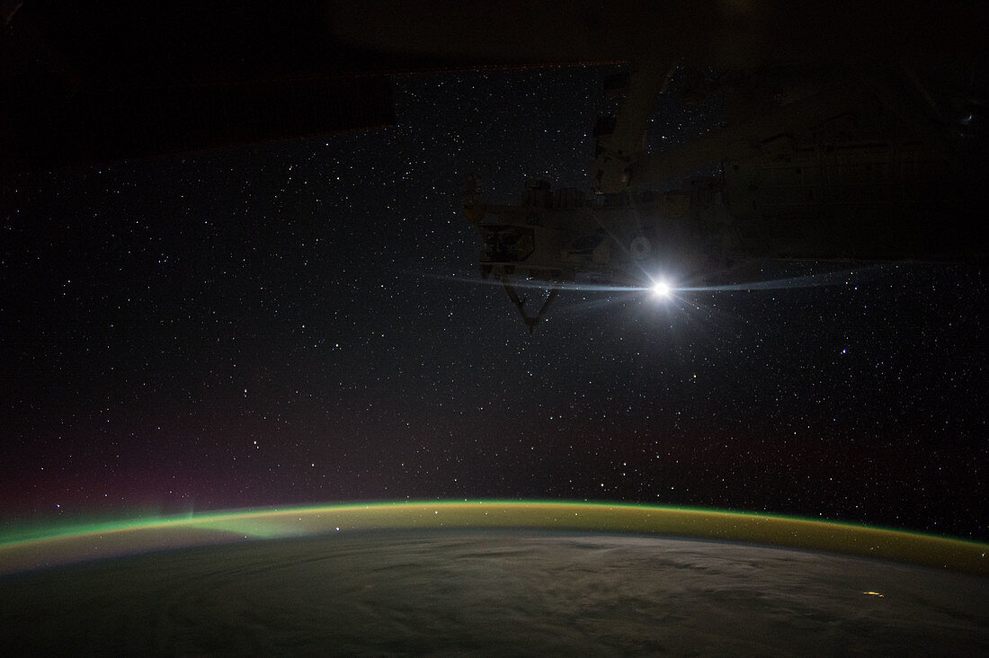 Moonrise over the Earth, ISS image