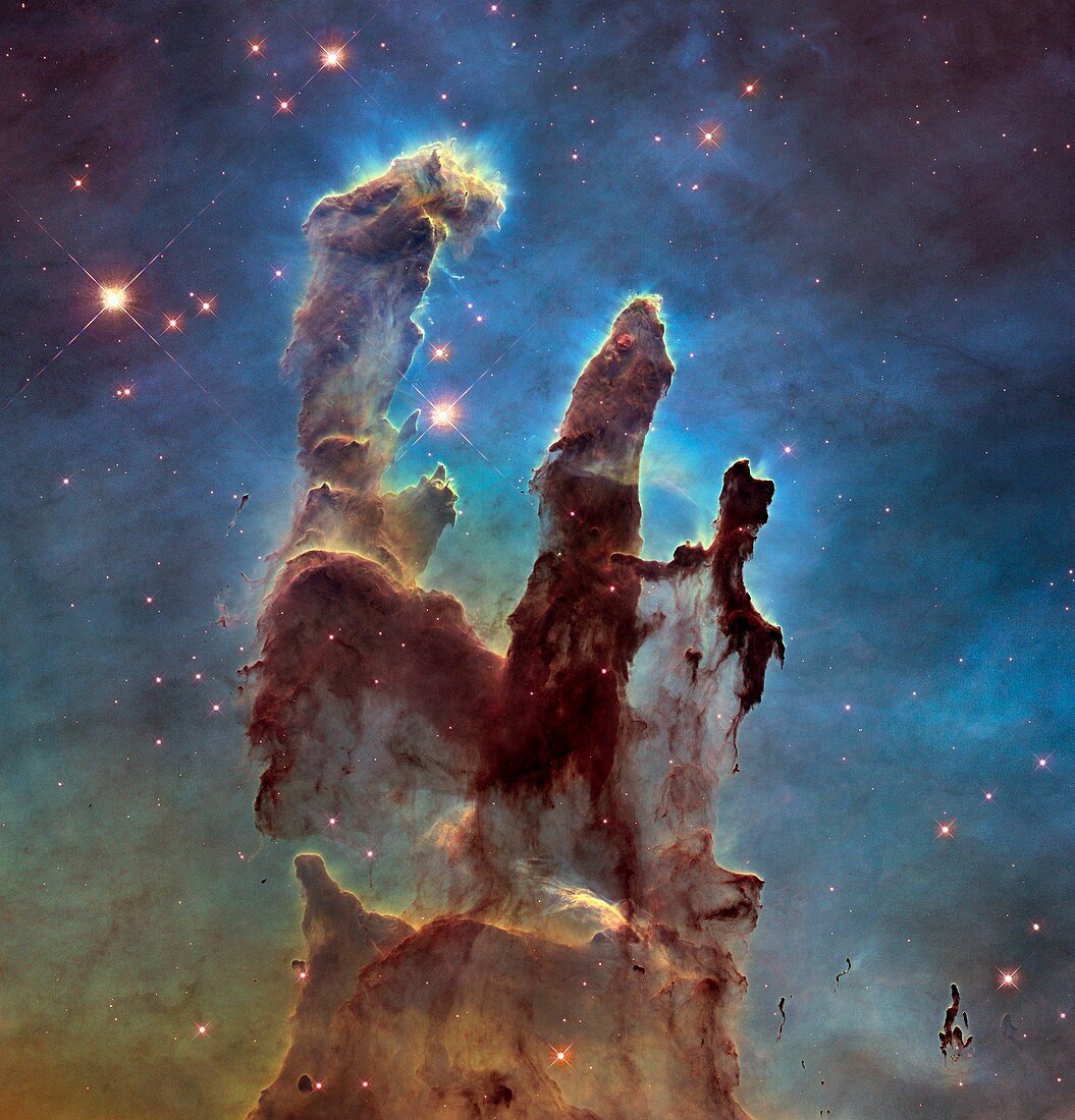 Pillars of Creation in Eagle Nebula, 2014 HST image