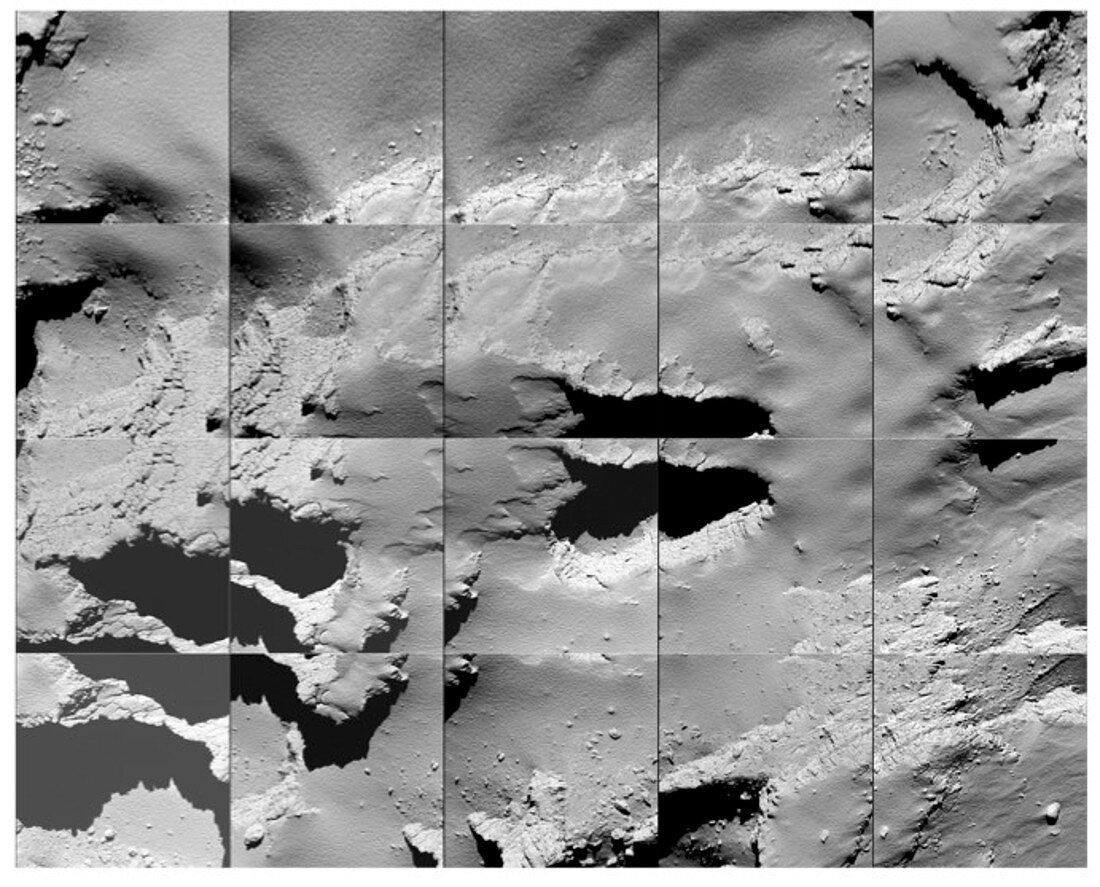Rosetta comet landing site, September 2016