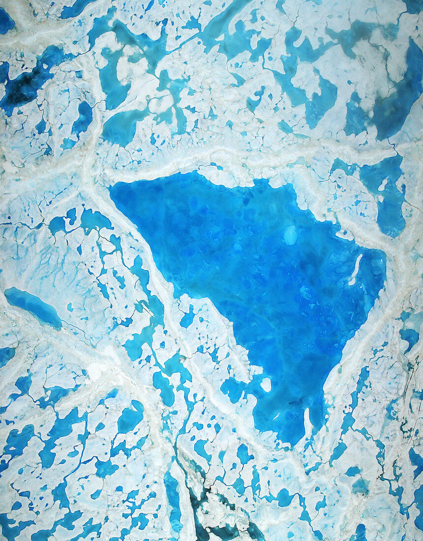 Arctic sea ice melt water pools, 2016