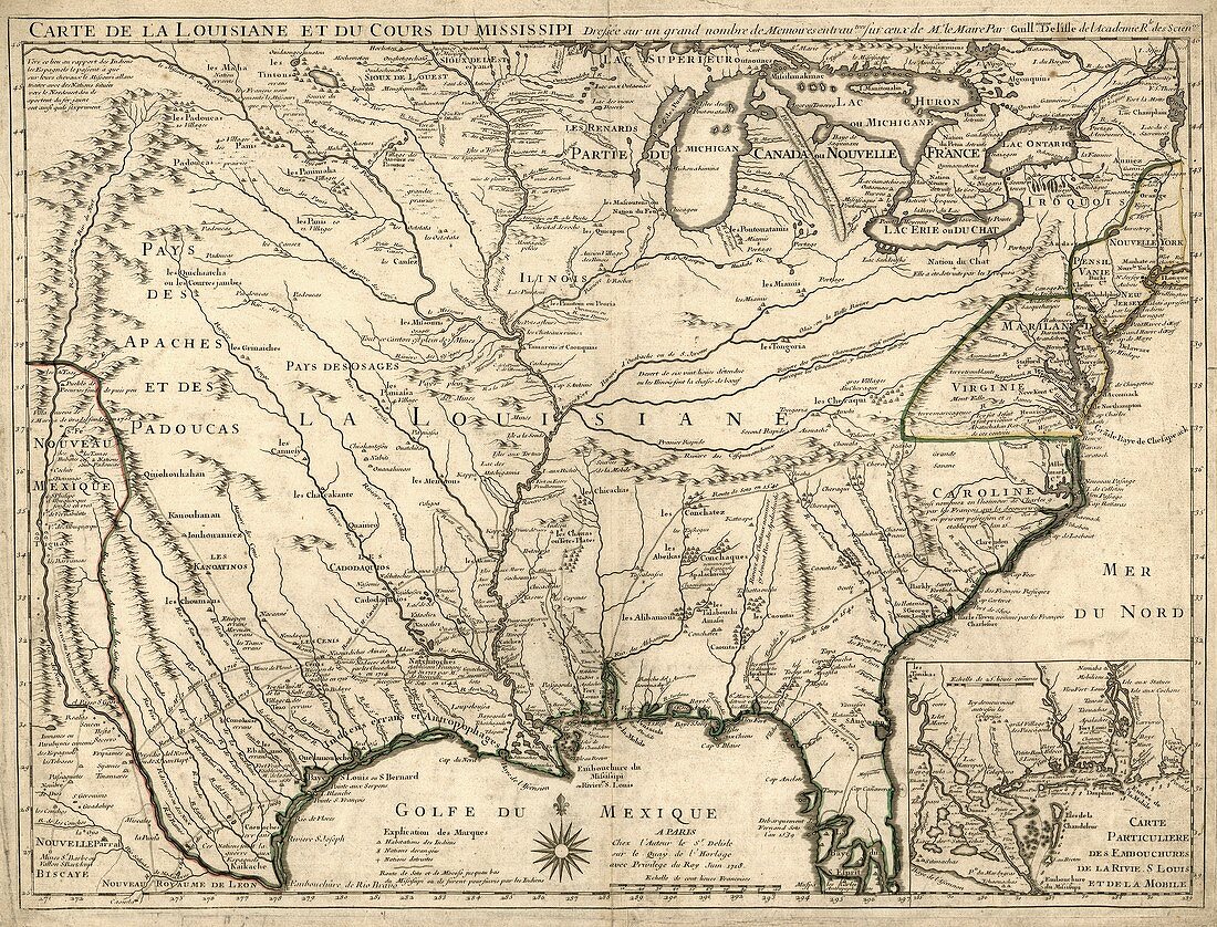 Map of French Louisiana,1718