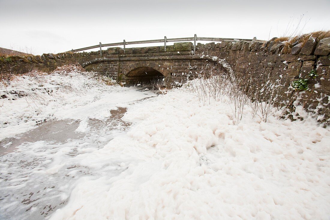 Spume from storm waves