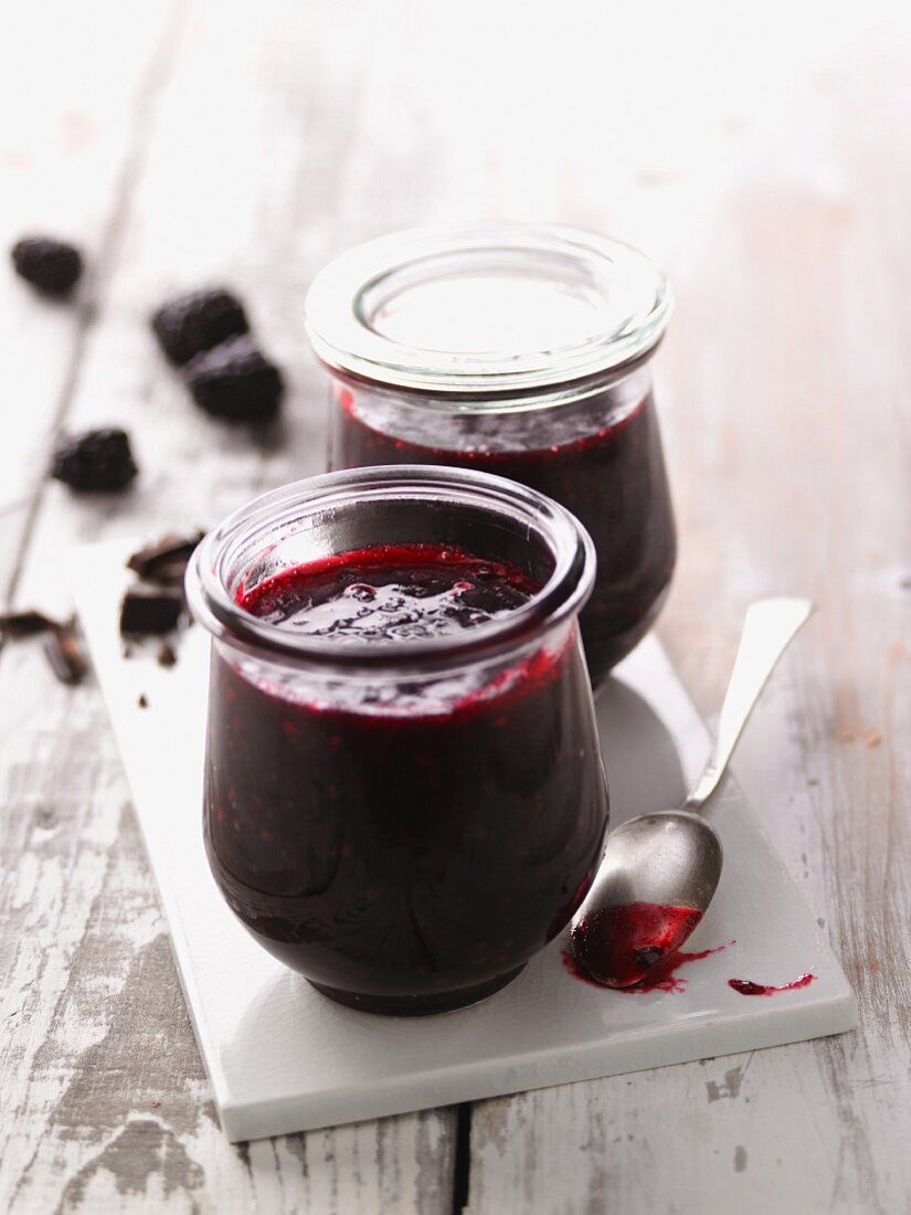 Blackberry jam with dark chocolate