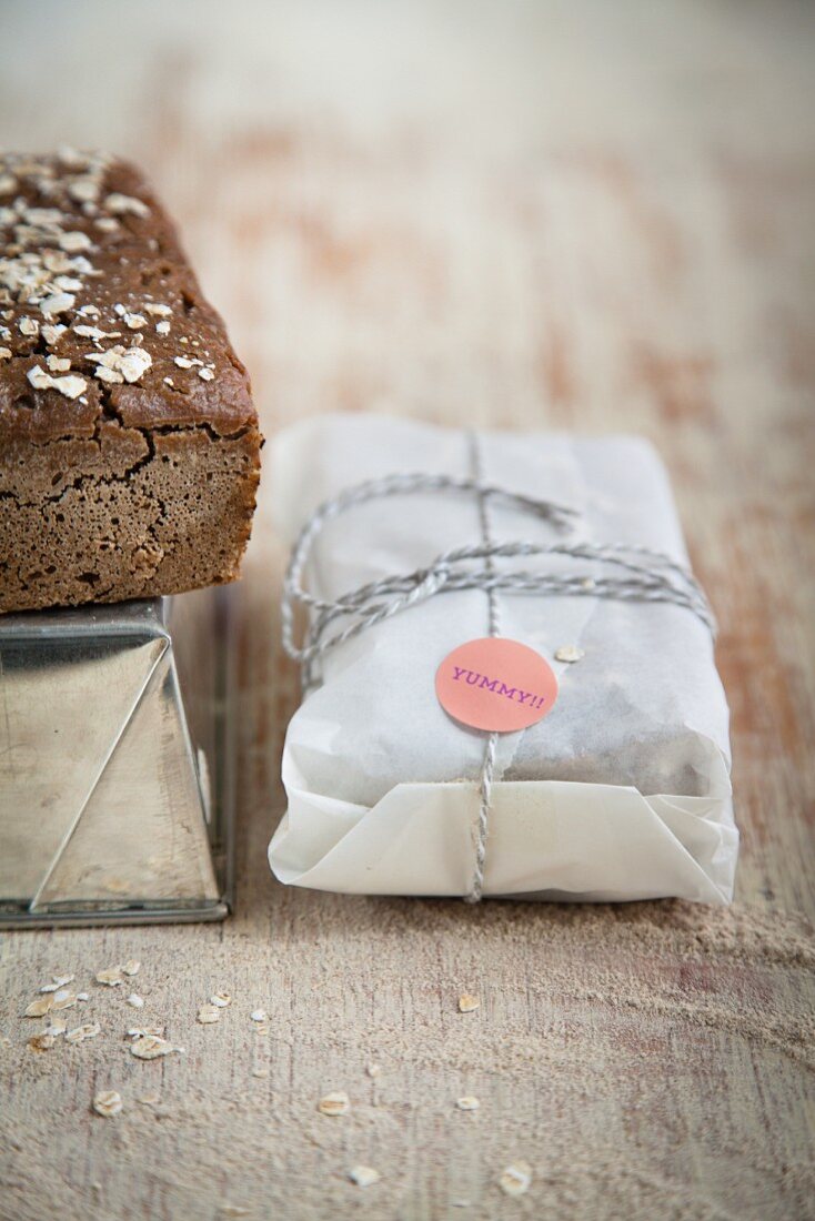 Gluten free bread wrapped for gifting