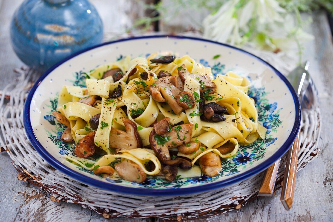 Papardelle with mushrooms