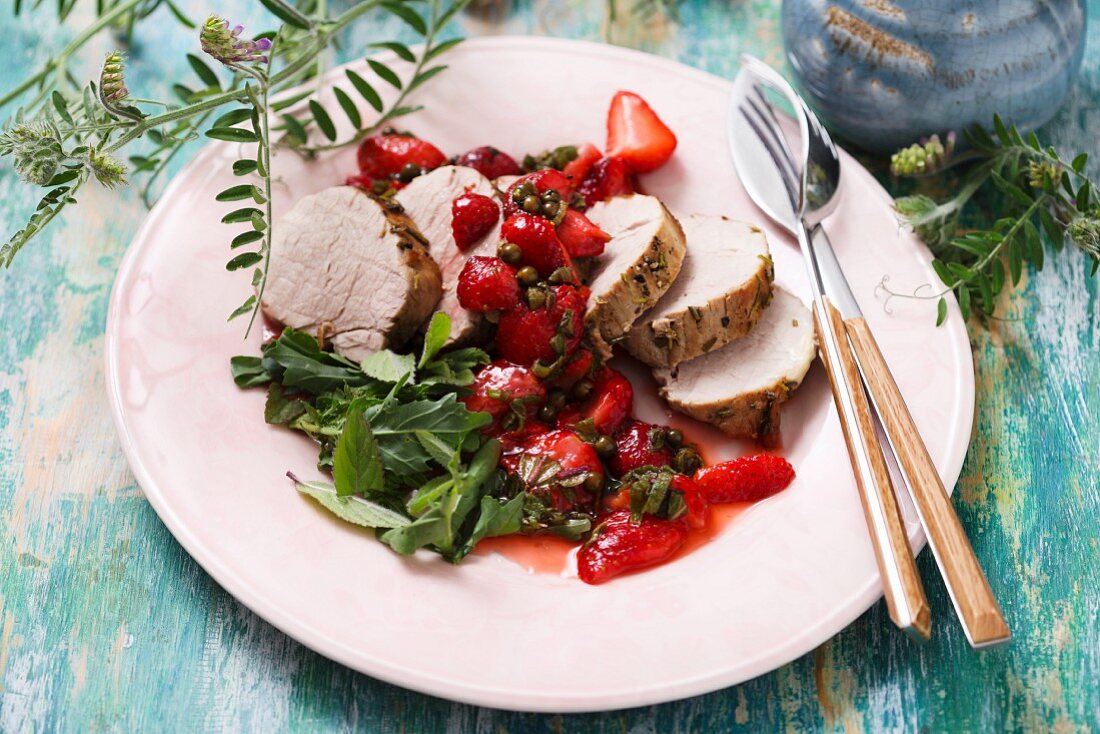 Tenderloin mit karamelisierten Erdbeeren